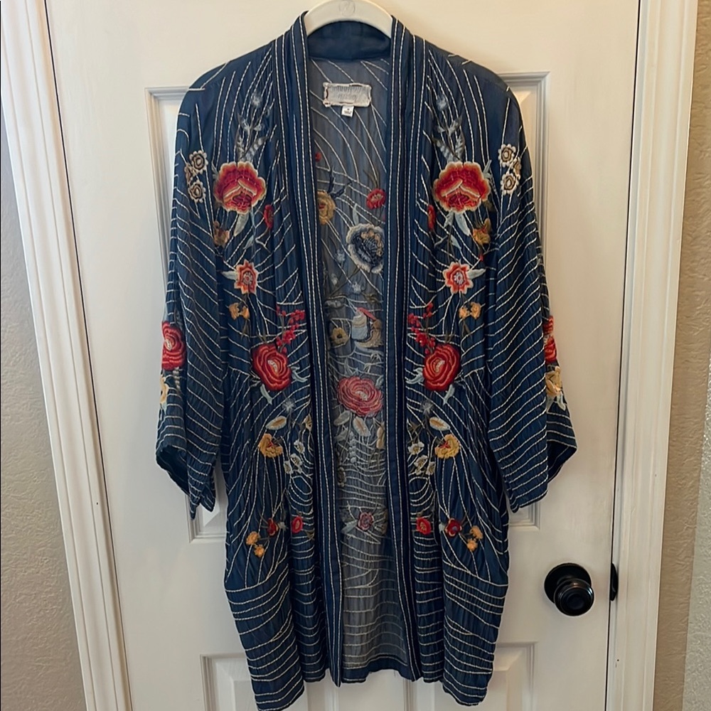 Johnny Was Floral Embroidered Kimono